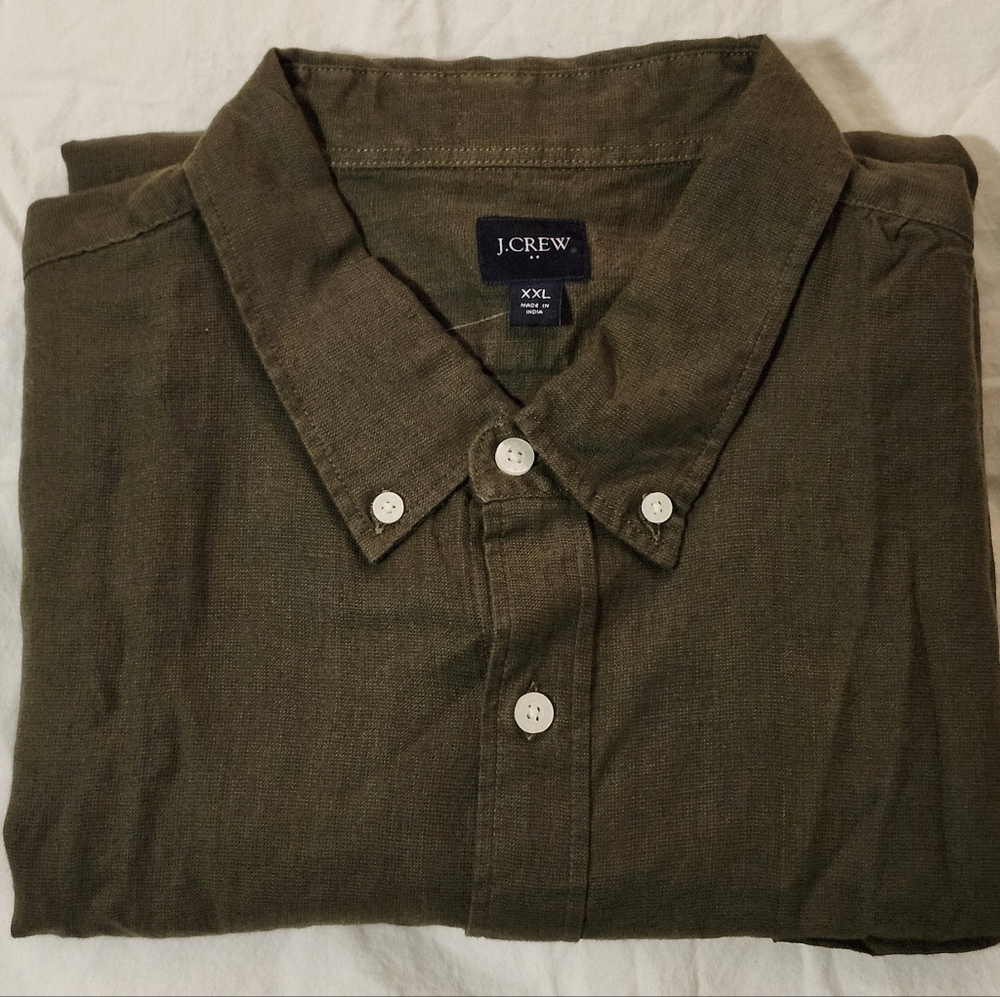 J. Crew Men's Casual Dark Olive Shirt